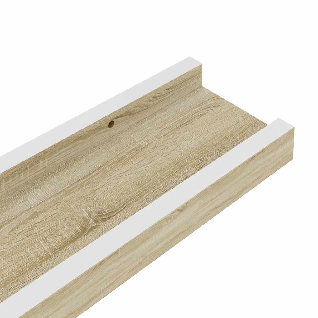 vidaXL Wandregale 4 Stk. Weiß und Sonoma-Eiche 40x9x3 cm