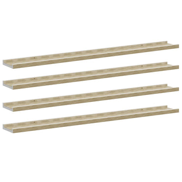 vidaXL Wandregale 4 Stk. Weiß und Sonoma-Eiche 100x9x3 cm