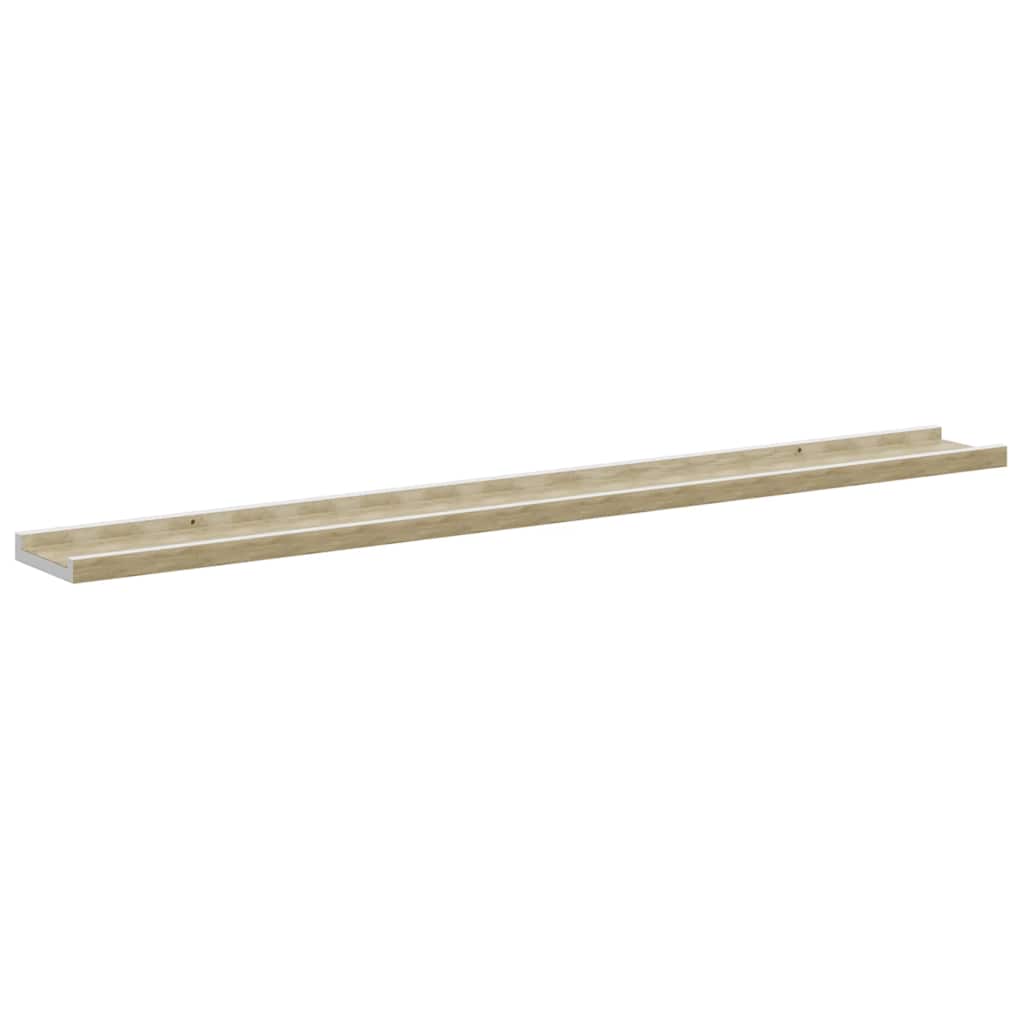 vidaXL Wandregale 4 Stk. Weiß und Sonoma-Eiche 100x9x3 cm