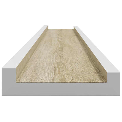 vidaXL Wandregale 4 Stk. Weiß und Sonoma-Eiche 100x9x3 cm