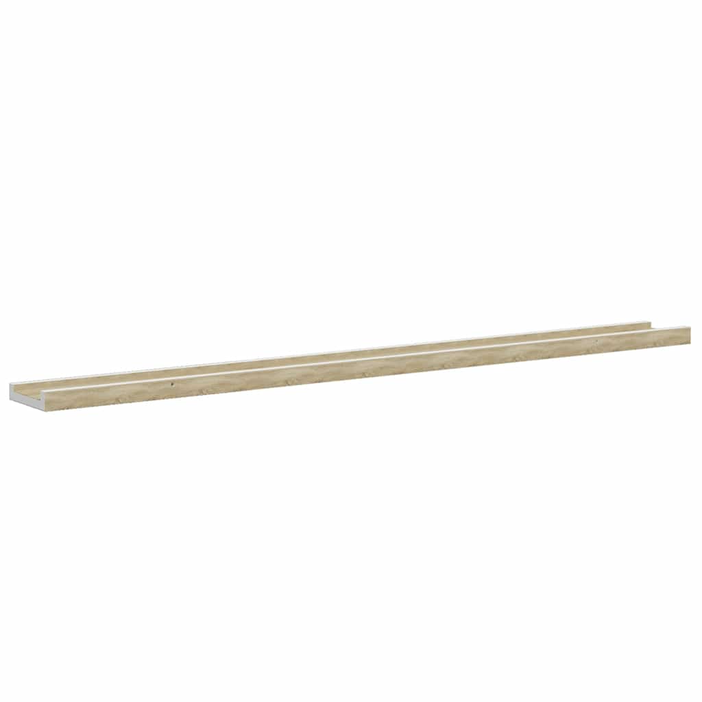 vidaXL Wandregale 4 Stk. Weiß und Sonoma-Eiche 100x9x3 cm