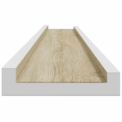 vidaXL Wandregale 4 Stk. Weiß und Sonoma-Eiche 115x9x3 cm