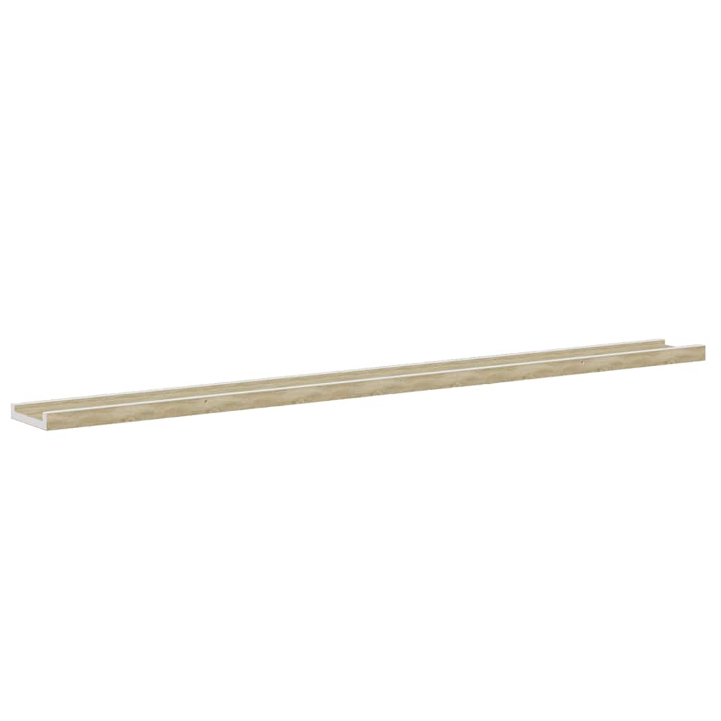 vidaXL Wandregale 4 Stk. Weiß und Sonoma-Eiche 115x9x3 cm