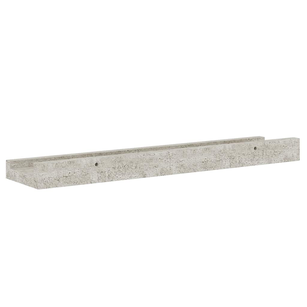 vidaXL Wandregale 2 Stk. Betongrau 40x9x3 cm
