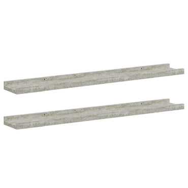 vidaXL Wandregale 2 Stk. Betongrau 80x9x3 cm