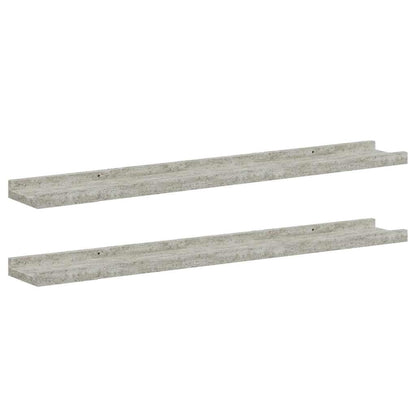 vidaXL Wandregale 2 Stk. Betongrau 80x9x3 cm