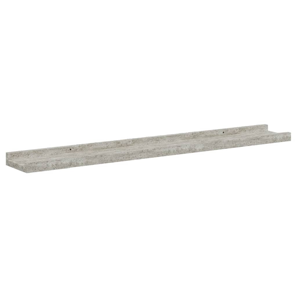 vidaXL Wandregale 2 Stk. Betongrau 80x9x3 cm