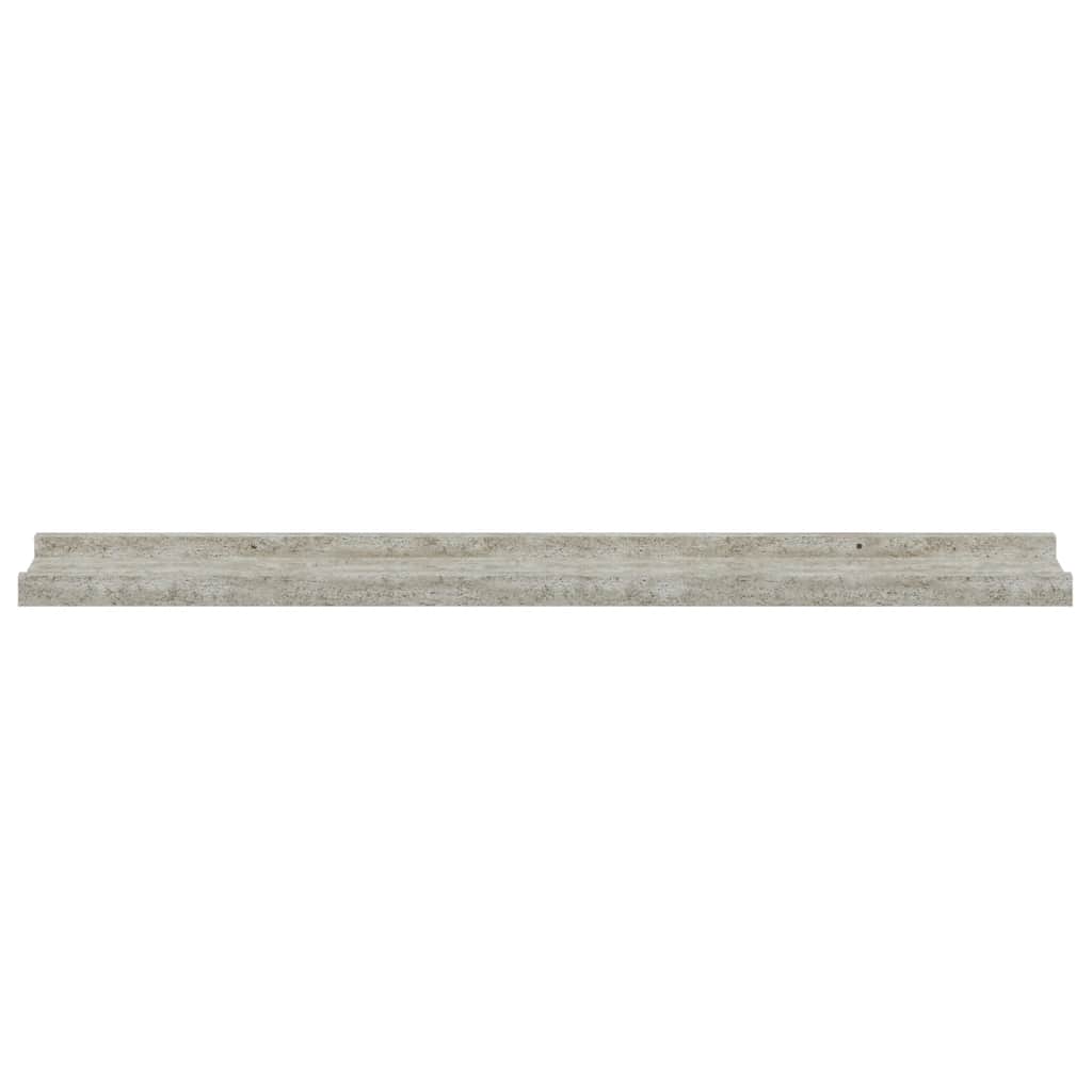 vidaXL Wandregale 2 Stk. Betongrau 80x9x3 cm