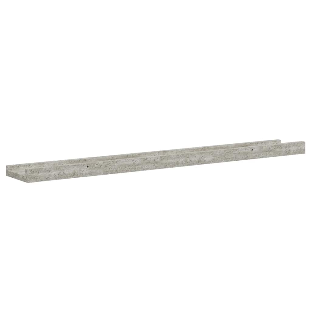 vidaXL Wandregale 2 Stk. Betongrau 80x9x3 cm