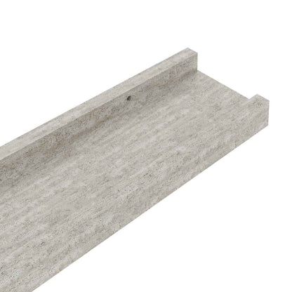 vidaXL Wandregale 2 Stk. Betongrau 80x9x3 cm