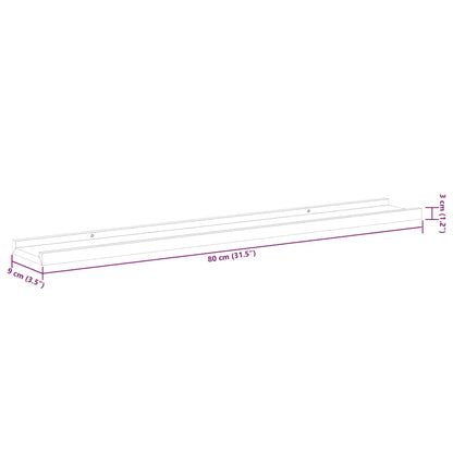 vidaXL Wandregale 2 Stk. Betongrau 80x9x3 cm