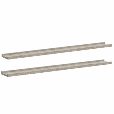 vidaXL Wandregale 2 Stk. Betongrau 100x9x3 cm