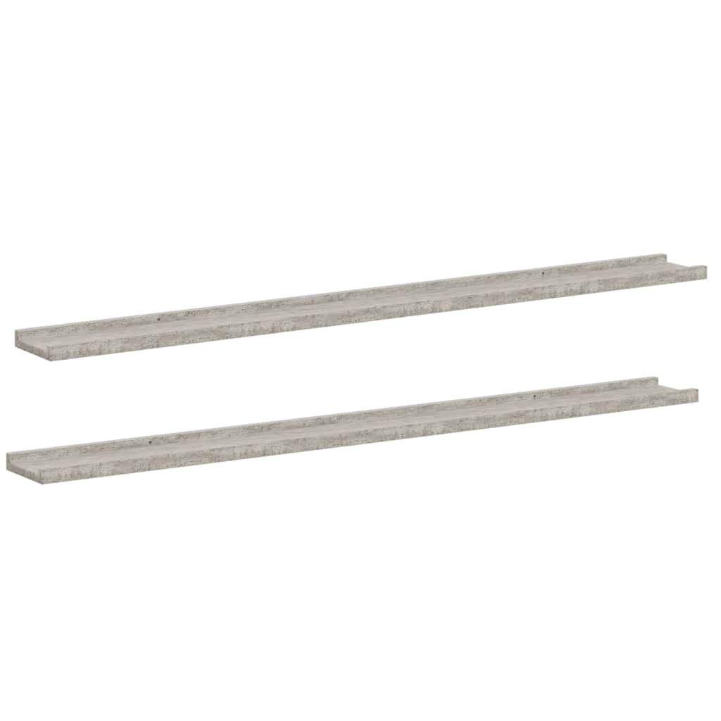 vidaXL Wandregale 2 Stk. Betongrau 115x9x3 cm