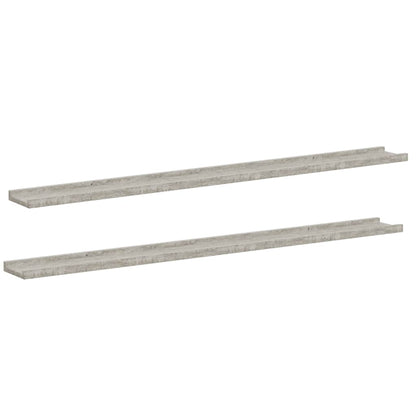 vidaXL Wandregale 2 Stk. Betongrau 115x9x3 cm