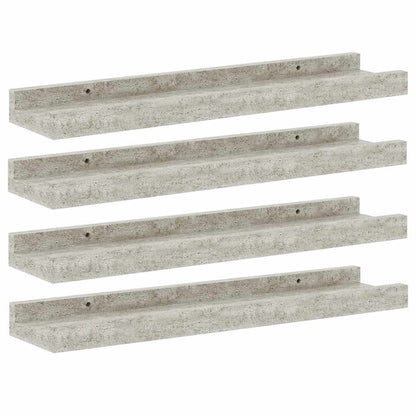 vidaXL Wandregale 4 Stk. Betongrau 40x9x3 cm