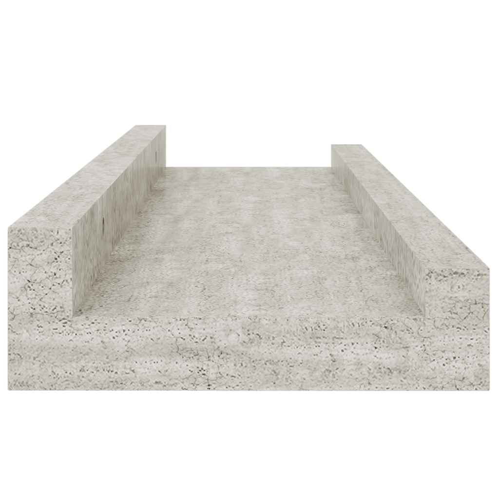 vidaXL Wandregale 4 Stk. Betongrau 40x9x3 cm