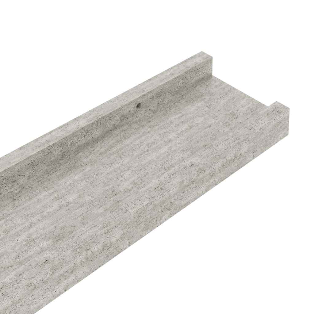 vidaXL Wandregale 4 Stk. Betongrau 60x9x3 cm