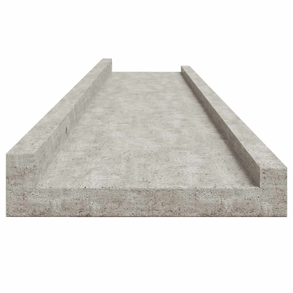 vidaXL Wandregale 4 Stk. Betongrau 100x9x3 cm