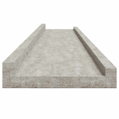 vidaXL Wandregale 4 Stk. Betongrau 100x9x3 cm