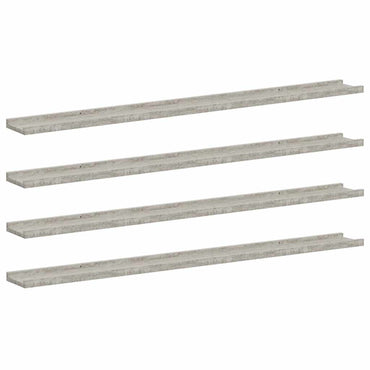 vidaXL Wandregale 4 Stk. Betongrau 115x9x3 cm