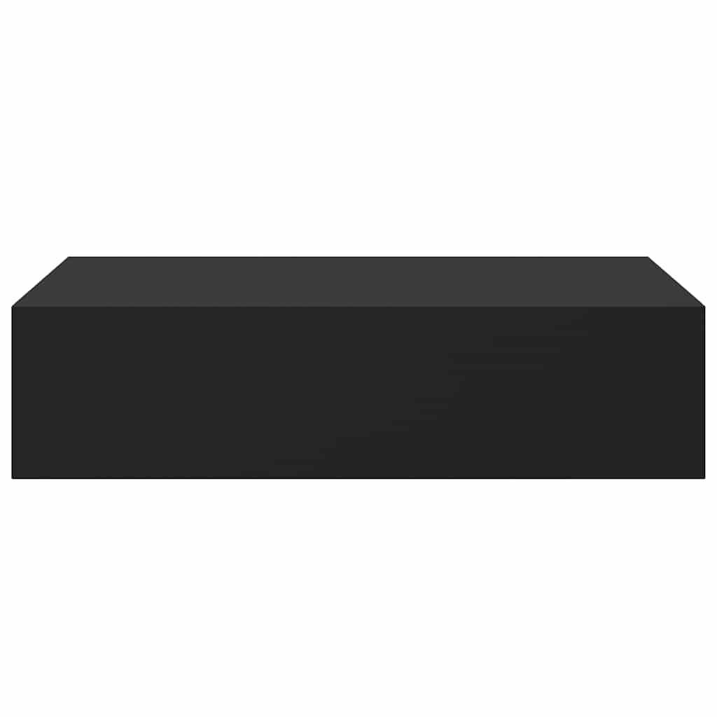 vidaXL Wandregal mit Schublade Schwarz 40x23,5x10 cm MDF