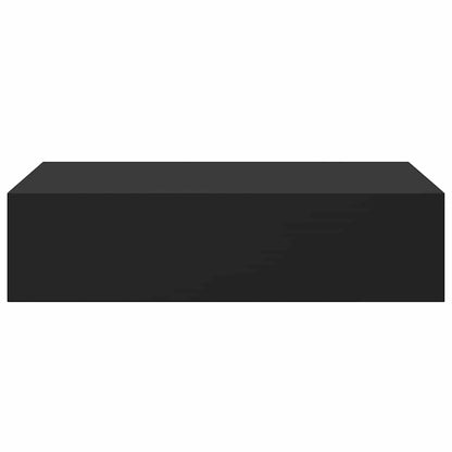 vidaXL Wandregal mit Schublade Schwarz 40x23,5x10 cm MDF