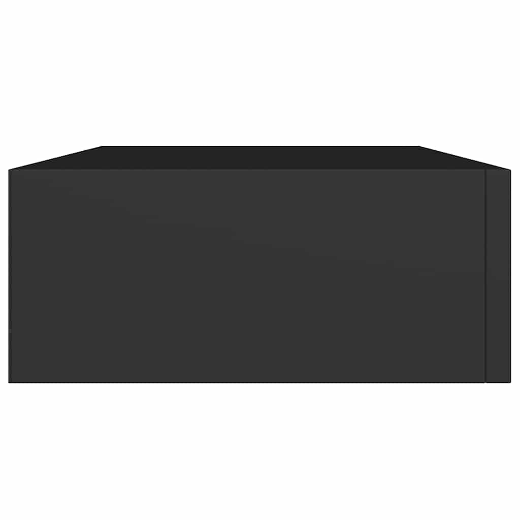 vidaXL Wandregal mit Schublade Schwarz 40x23,5x10 cm MDF