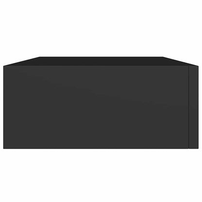 vidaXL Wandregal mit Schublade Schwarz 40x23,5x10 cm MDF