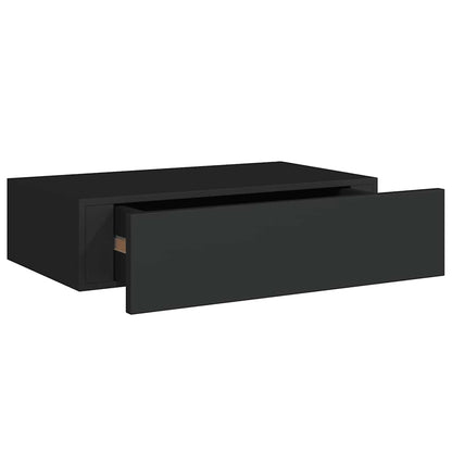 vidaXL Étagères murales avec tiroirs 2 pcs Noir 40x23,5x10 cm MDF