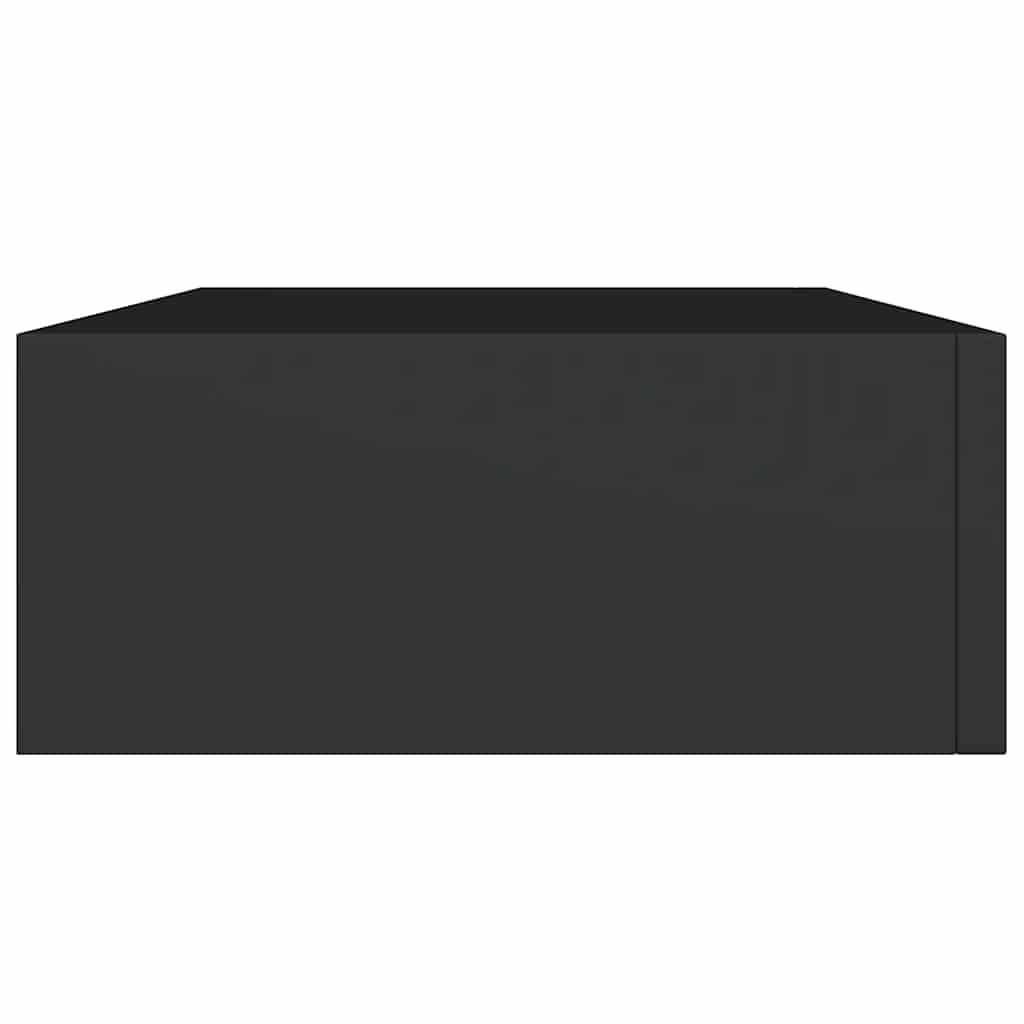 vidaXL Étagères murales avec tiroirs 2 pcs Noir 40x23,5x10 cm MDF