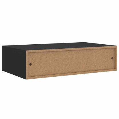 vidaXL Étagères murales avec tiroirs 2 pcs Noir 40x23,5x10 cm MDF