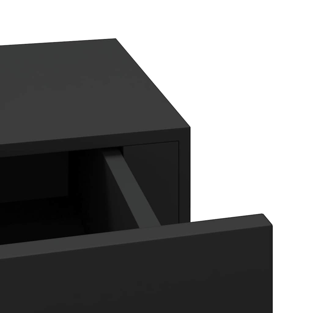 vidaXL Étagères murales avec tiroirs 2 pcs Noir 40x23,5x10 cm MDF
