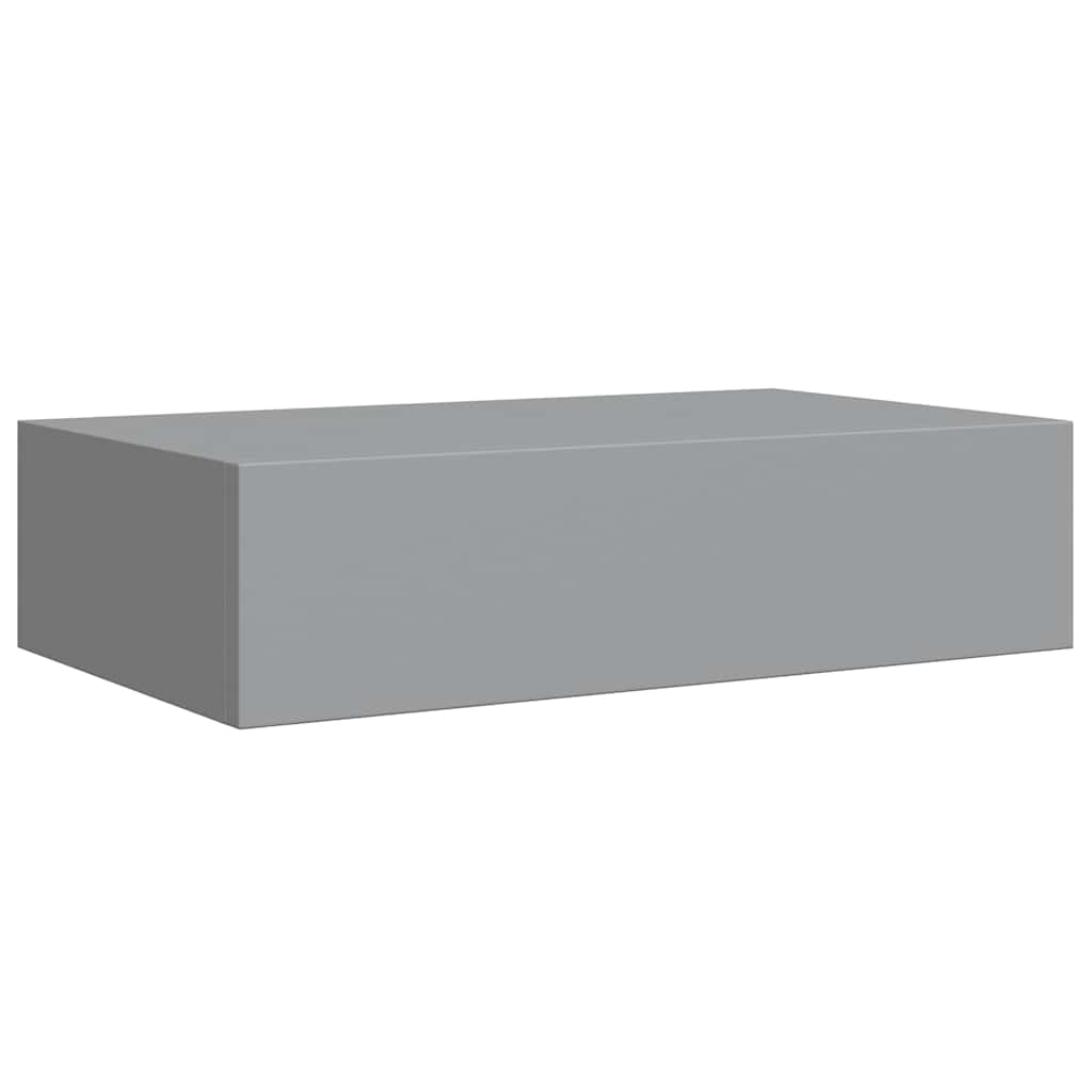 vidaXL Wandregal mit Schublade Grau 40x23,5x10 cm MDF