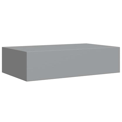vidaXL Wandregal mit Schublade Grau 40x23,5x10 cm MDF