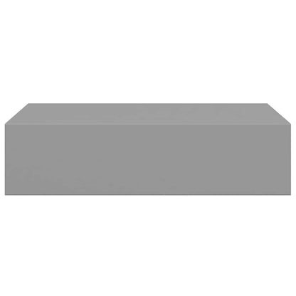 vidaXL Wandregal mit Schublade Grau 40x23,5x10 cm MDF