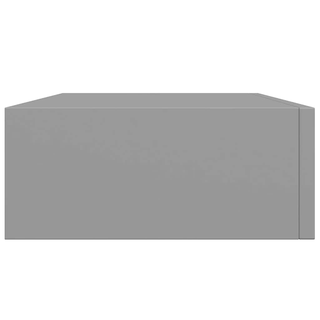 vidaXL Wandregal mit Schublade Grau 40x23,5x10 cm MDF