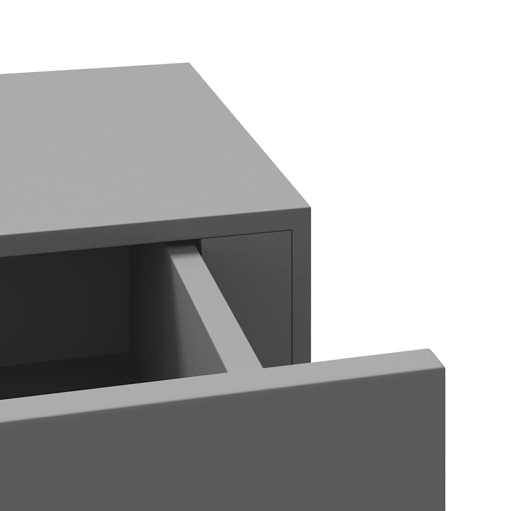 vidaXL Wandregal mit Schublade Grau 40x23,5x10 cm MDF