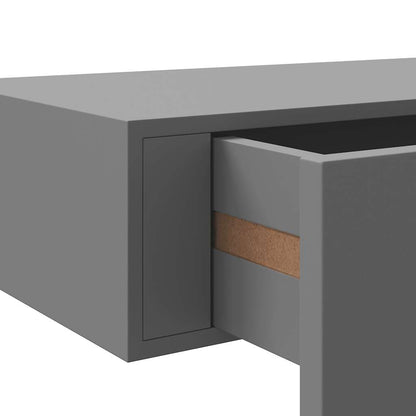 vidaXL Wandregal mit Schublade Grau 40x23,5x10 cm MDF