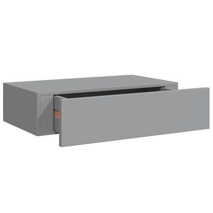 vidaXL Étagères murales avec tiroirs 2 pcs Gris 40x23,5x10 cm MDF