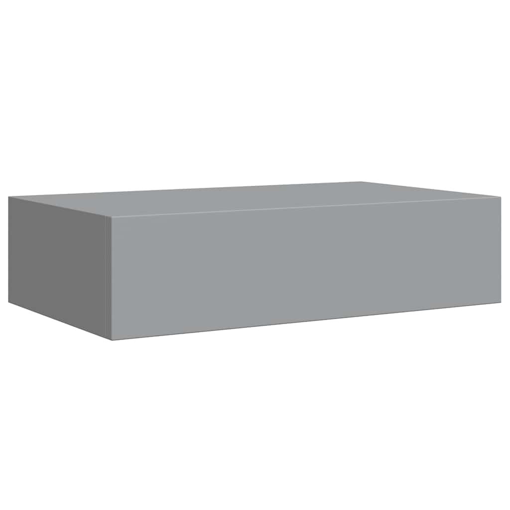 vidaXL Étagères murales avec tiroirs 2 pcs Gris 40x23,5x10 cm MDF