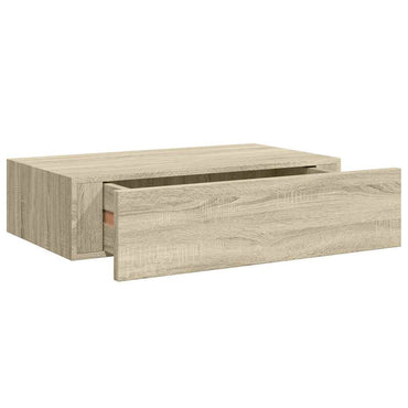 vidaXL Wandregal mit Schublade Eichen-Optik 40x23,5x10 cm MDF