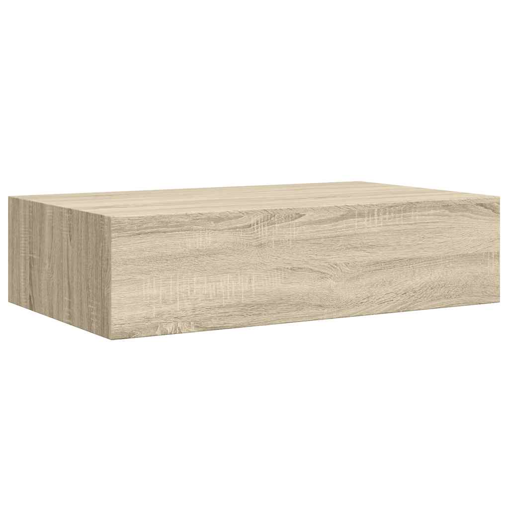 vidaXL Étagère murale avec tiroir aspect chêne 40x23,5x10 cm MDF