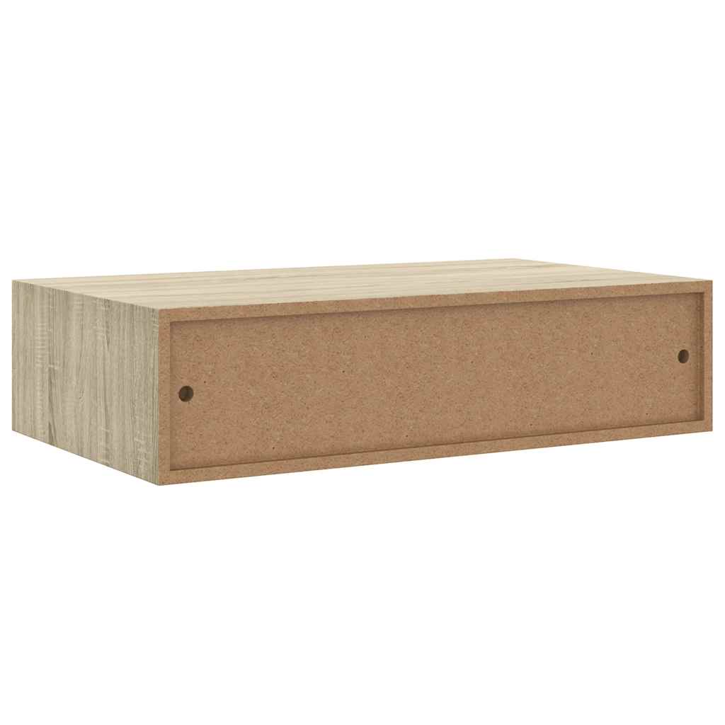 vidaXL Étagère murale avec tiroir aspect chêne 40x23,5x10 cm MDF
