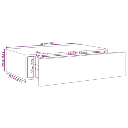 vidaXL Étagère murale avec tiroir aspect chêne 40x23,5x10 cm MDF