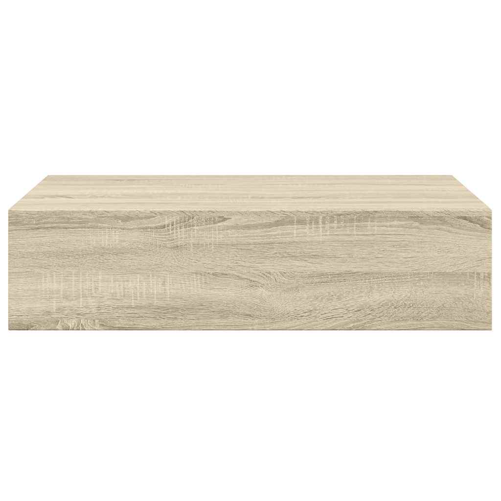 vidaXL Wandregale mit Schubladen 2 Stk. Eichen-Optik 40x23,5x10 cm MDF