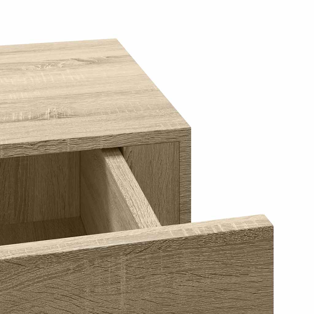 vidaXL Wandregale mit Schubladen 2 Stk. Eichen-Optik 40x23,5x10 cm MDF