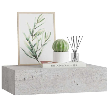 vidaXL Étagère murale avec tiroir gris béton 40x23,5x10 cm MDF