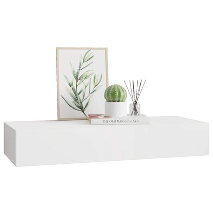 vidaXL Étagère murale avec tiroir Blanc 60x23,5x10 cm MDF