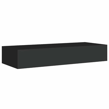 vidaXL Étagère murale avec tiroir Noir 60x23,5x10 cm MDF