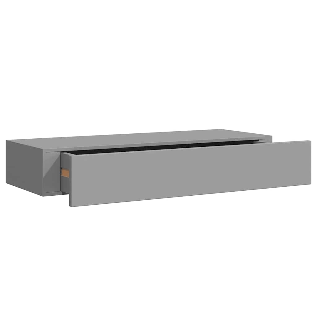 vidaXL Wandregal mit Schublade Grau 60x23,5x10 cm MDF